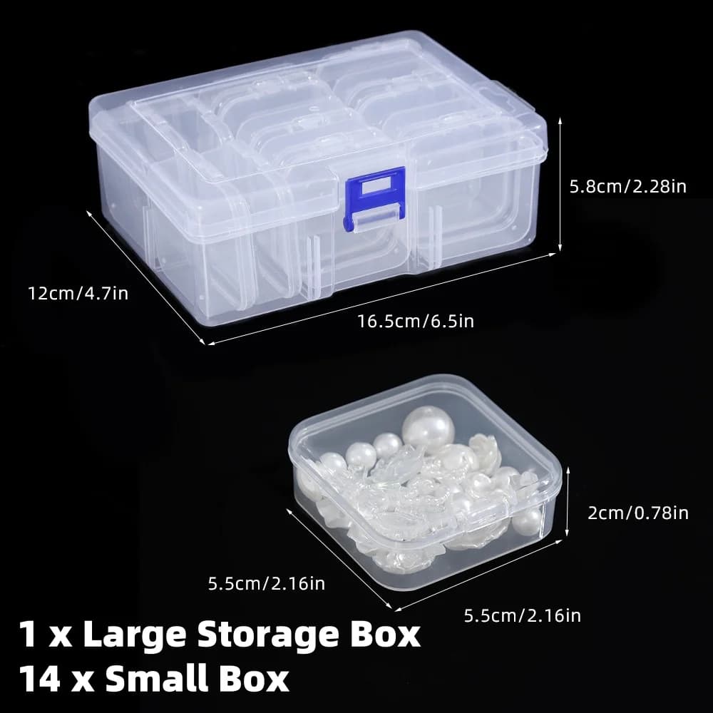 Boîte à bijoux de grande capacité avec 30 compartiments, boîte de rangement en plastique transparent