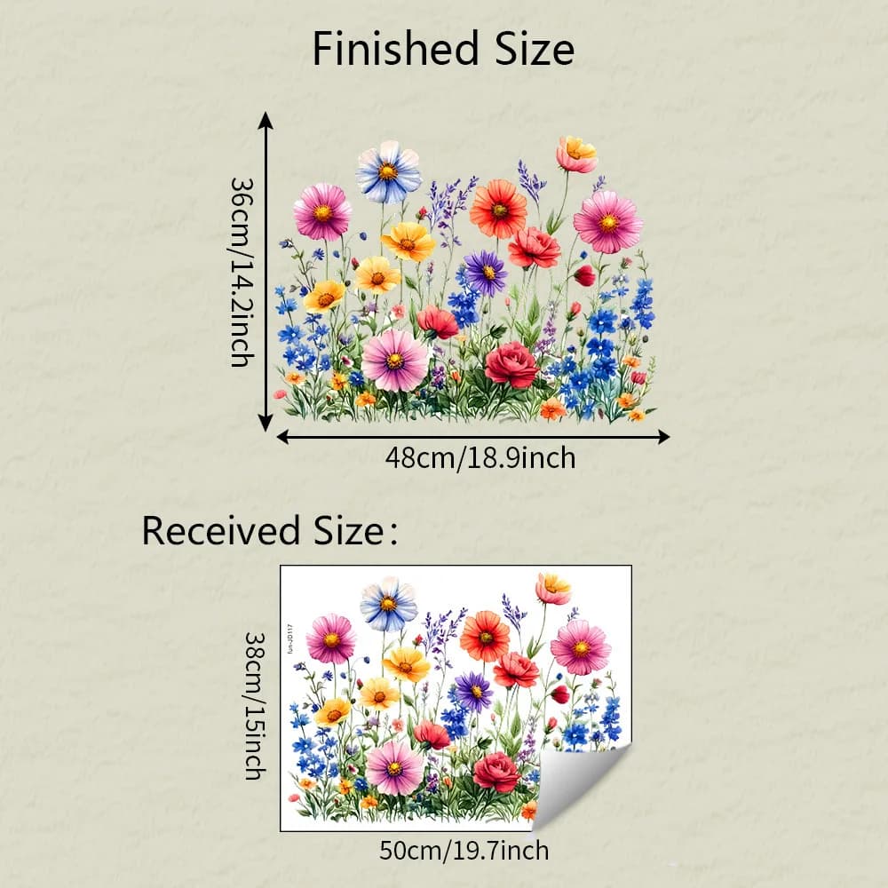 Autocollants colorés en verre de balcon à fleurs, adaptés aux autocollants de décoration en verre de