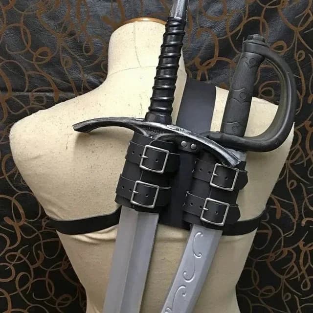 Fourreau Médiéval à Double Dos pour Épée, Support de Cutlass, Viking 7.5 ate Kokor, Gaine en Cuir, C