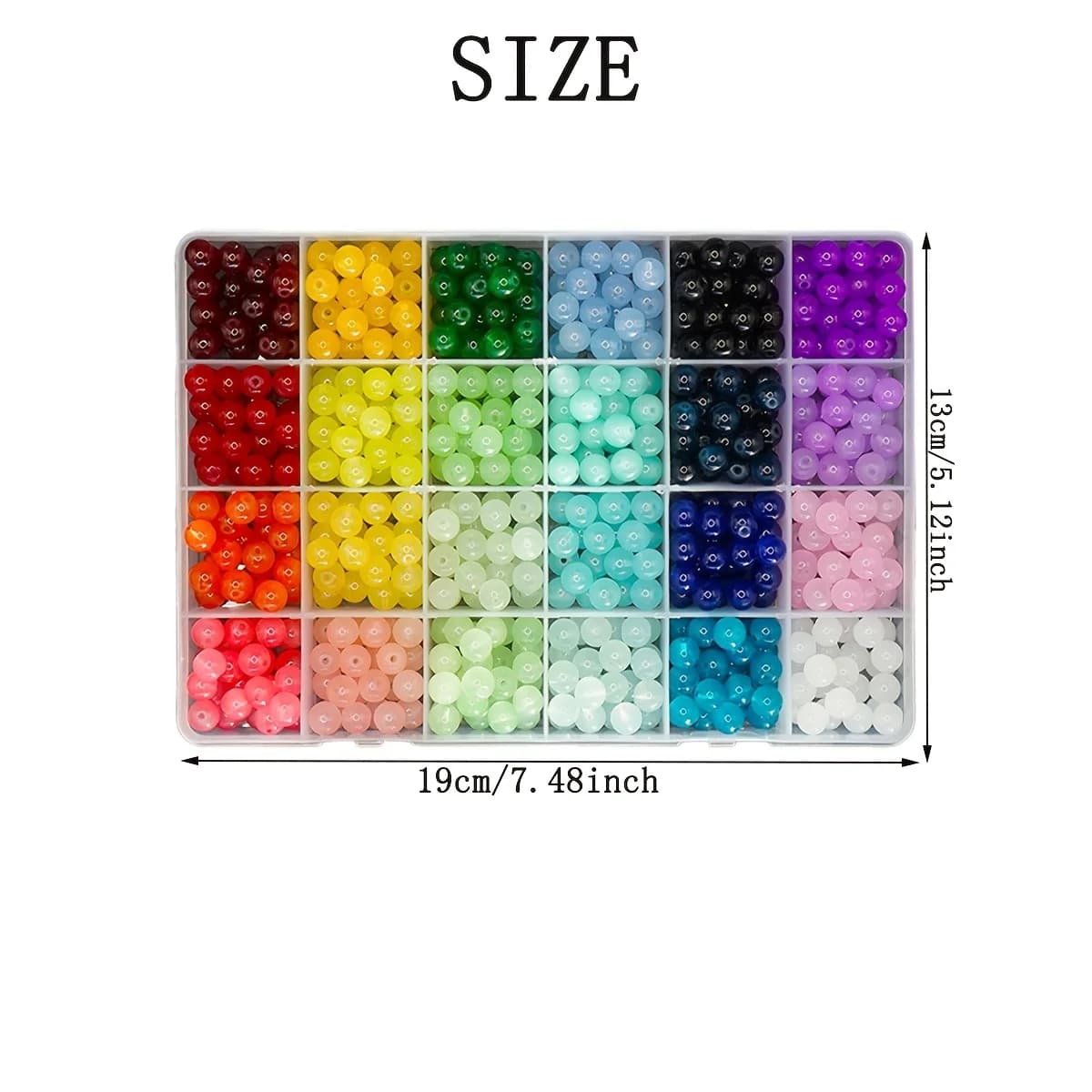 Kit de perles : 500+ perles en verre et cristal de 8 mm en 24 couleurs - Parfait pour la création de