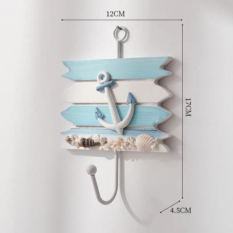 Crochets muraux décoratifs de Style méditerranéen, cintre nautique pour manteaux, décor océan, porte