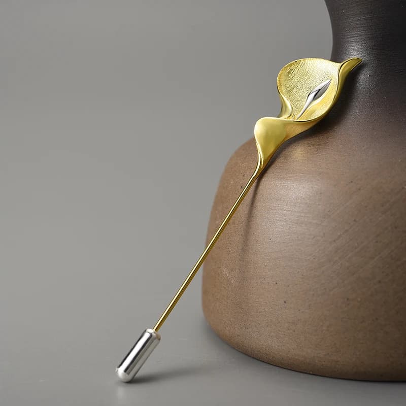Annie Fun-Broche Calla Lily en Argent Sterling 925 group, Classique et Élégante, pour vitation des S