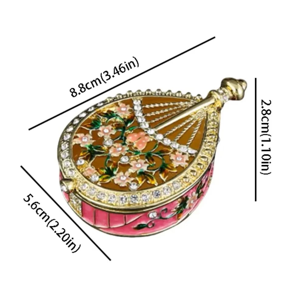 Boîte à bijoux en émail peinte à la main, design créatif, boîte à bibelots en métal avec couronne, s