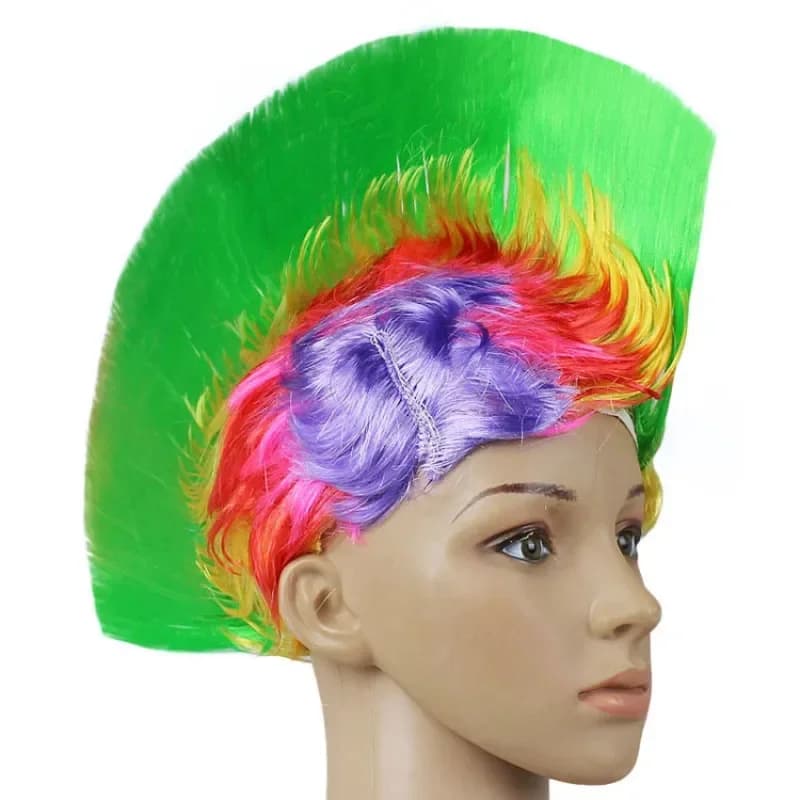 Perruque de Mardi Gras, Accessoires de Cheveux Amusants pour Fête d'Anniversaire, Chapeau de Clown,