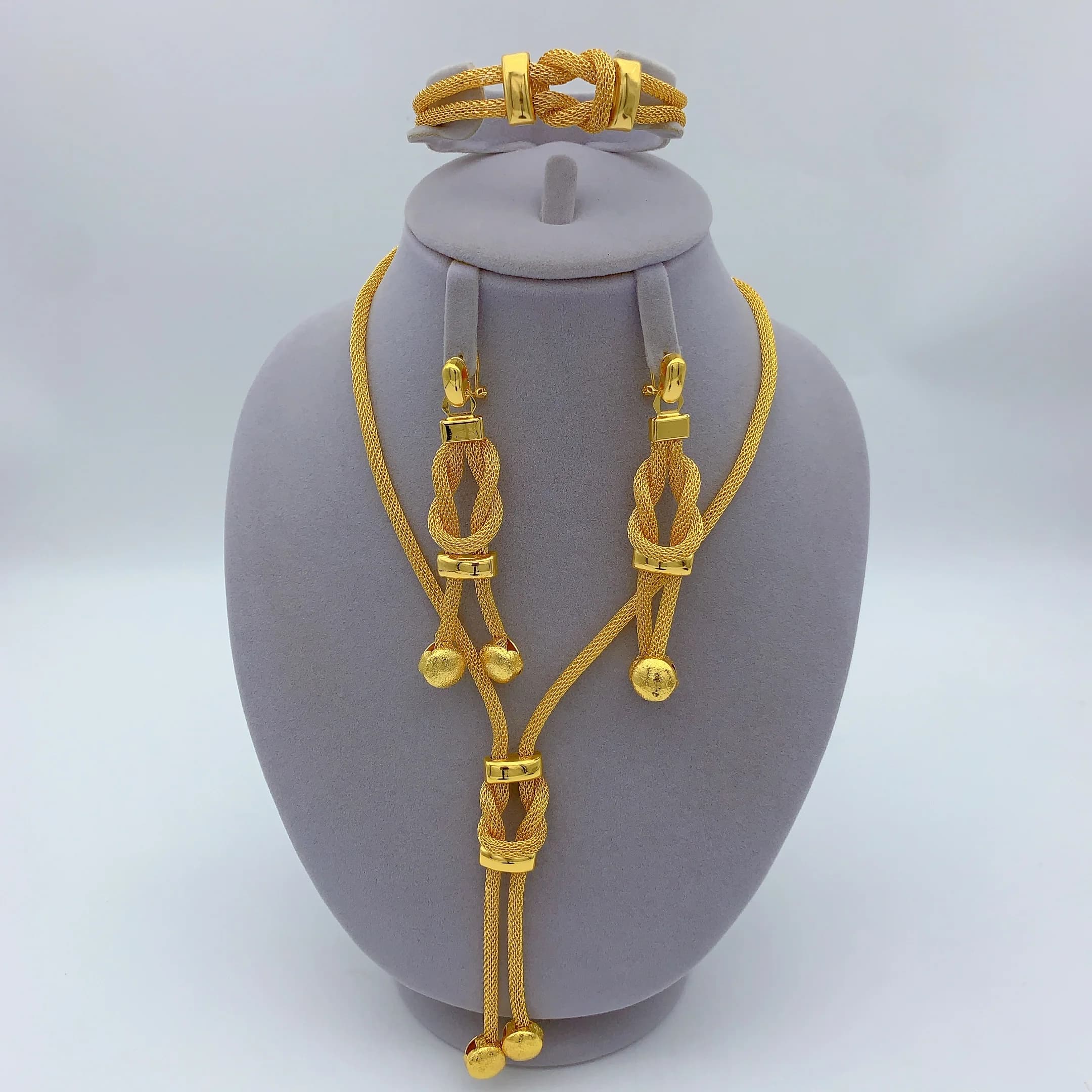 Ensembles de bijoux de mariée indiens de luxe pour femmes, ensemble collier et boucles d'oreilles ét