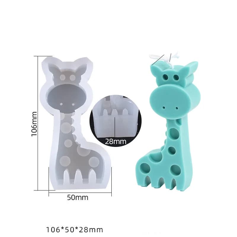 Nouveau moule à bougie en forme de dinosaure, girafe, bougie parfumée en Silicone, décoration de bou