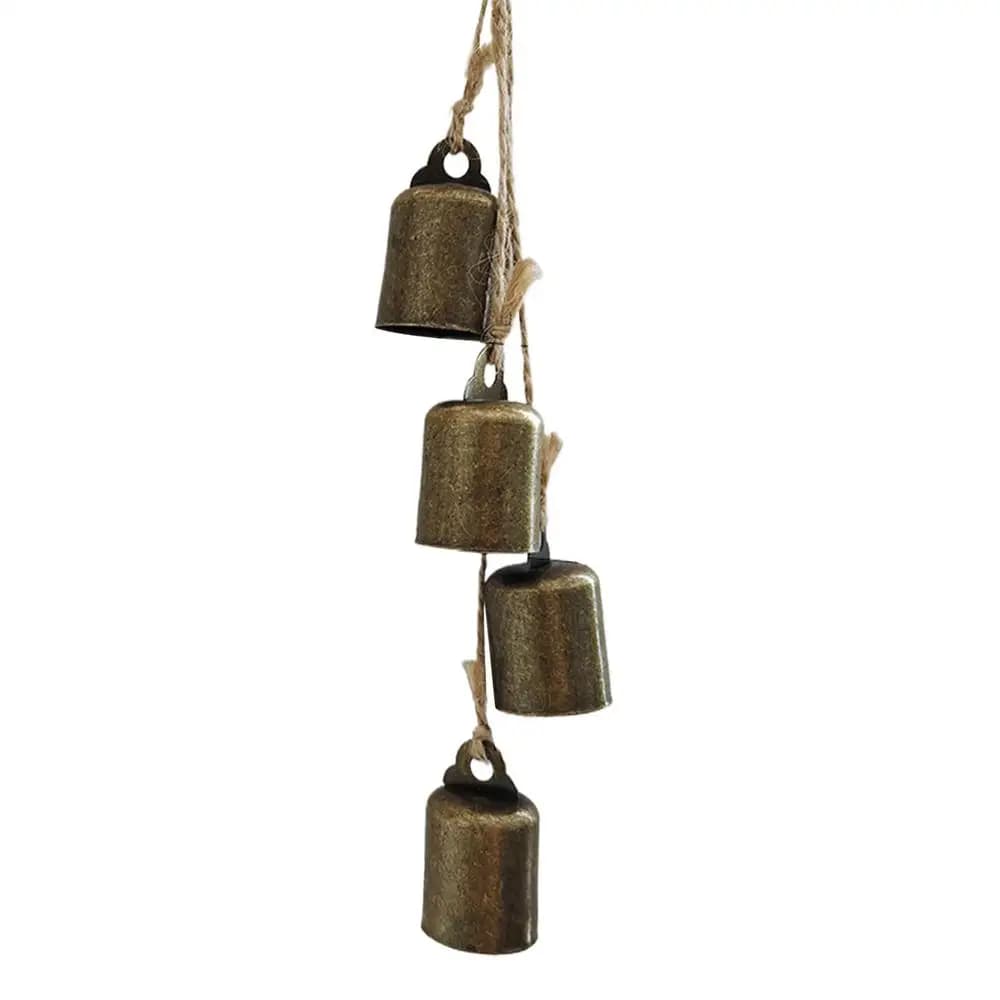 Cloches décoratives de noël, décoration rustique, ornements d'arbre, carillons éoliens en fer, décor