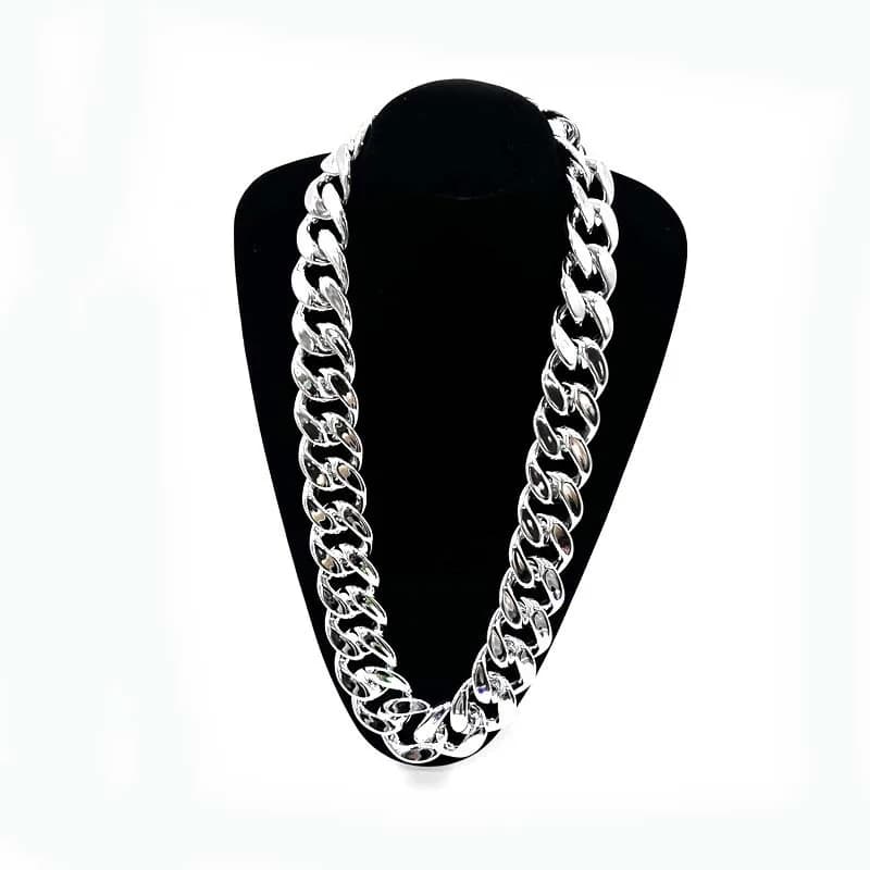 Collier en plastique Hip Hop exagéré, grande chaîne cubaine colorée en or, faux bijoux, accessoires