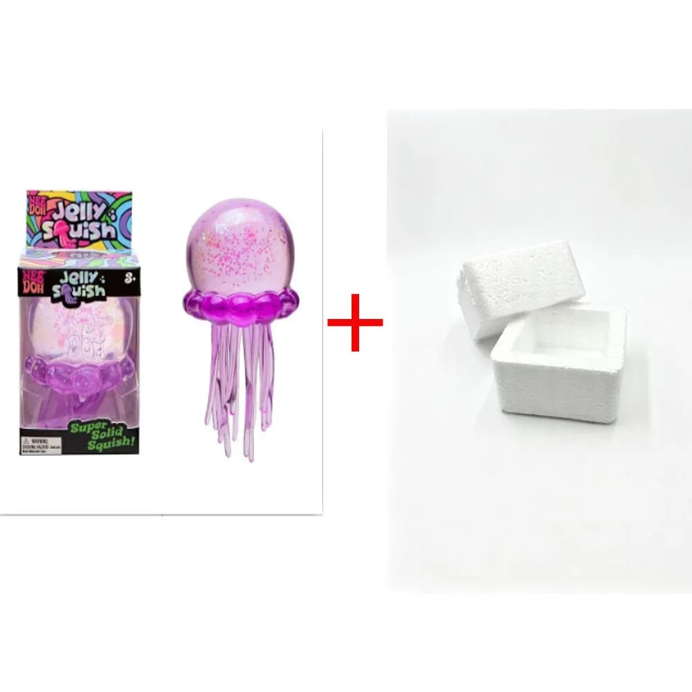 Needoh Nice Ice Baby 4 Pack Teenie Ice Cube Stress Balls Solid Clear Cube Fidget Toys for Anxiety Re