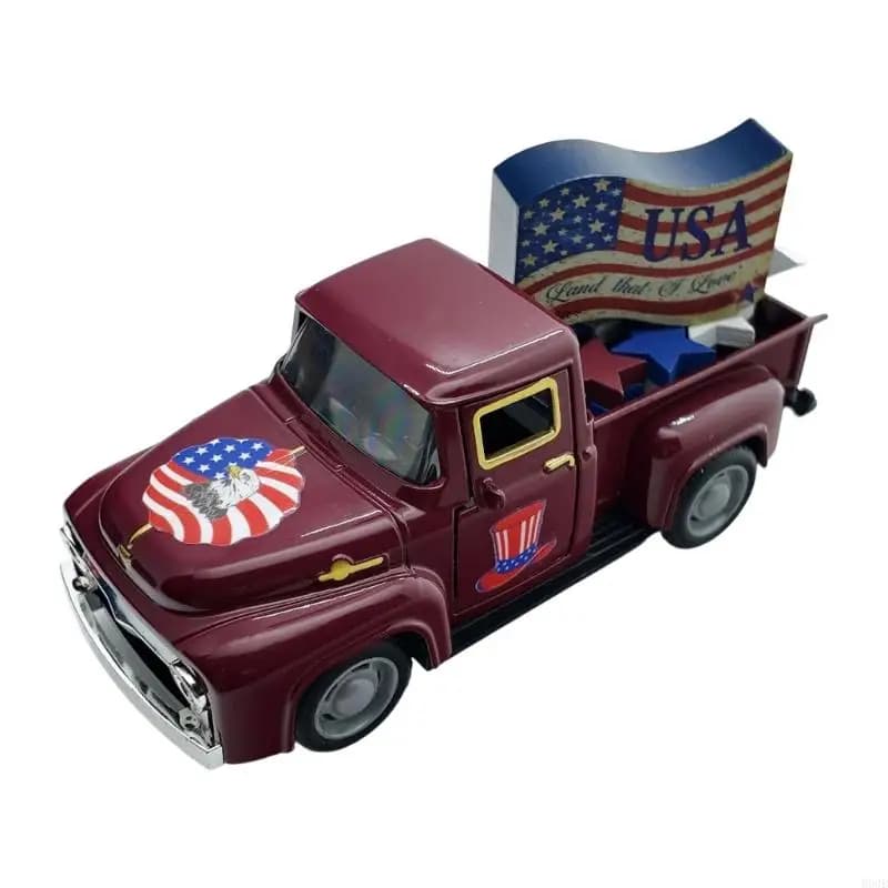Décorations camion patriotique du 4 juillet, camion en métal américain pour 250e anniversaire avec s