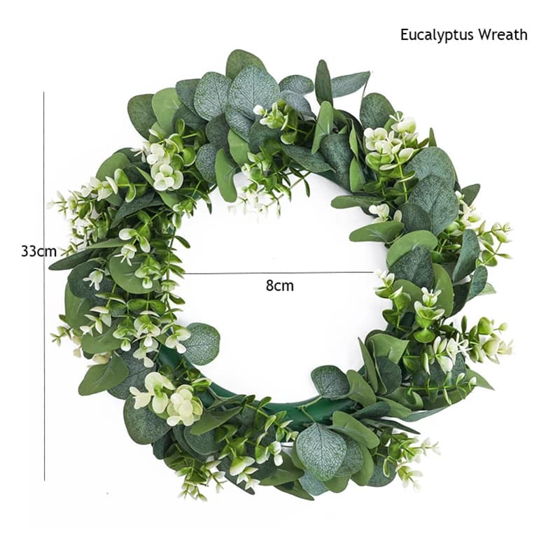 Couronne d'eucalyptus fleurs cadeaux bricolage noël guirlande artificielle créative pendentifs suspe