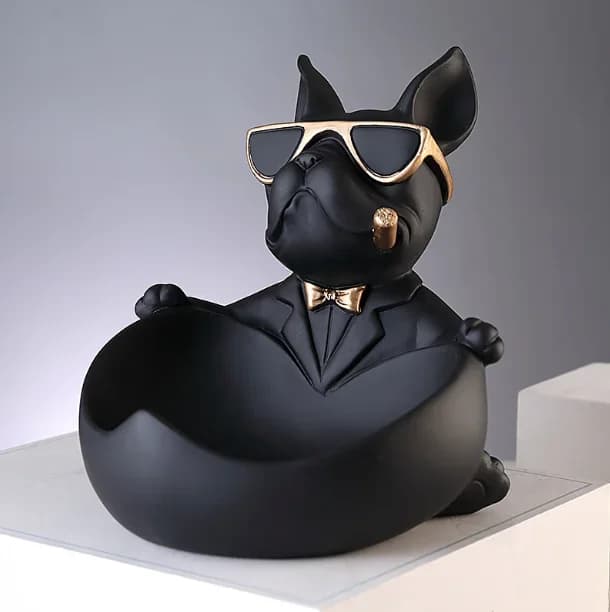 Décor à la maison Cool chien Figurine chien Statue boîte de rangement Animal ornement résine artisan