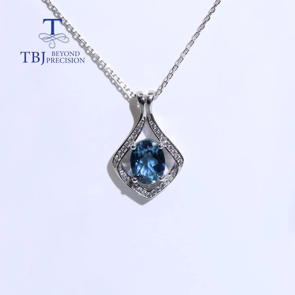 Collier de pierres précieuses en argent 925 pour femme, zambie naturelle, Iolite émeraude, topaze bl