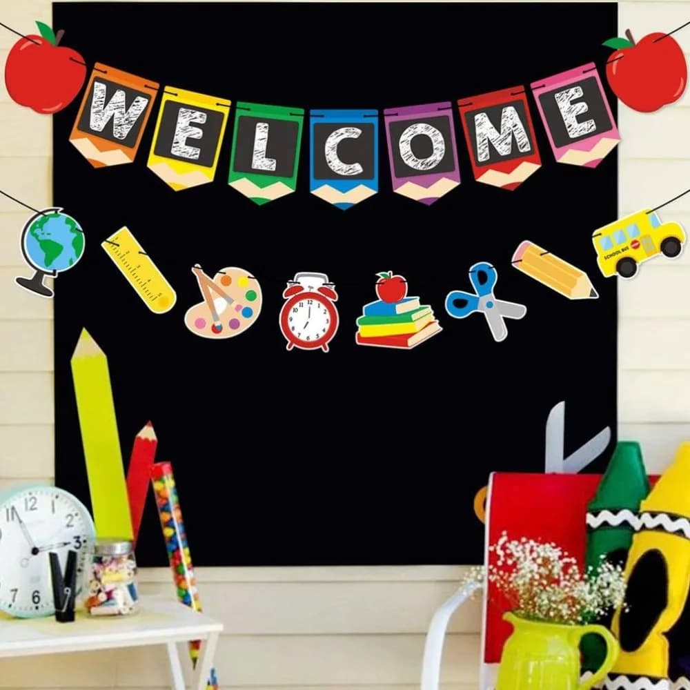 Bannière de fleurs pour la rentrée scolaire, décoration de salle, fête, sensation d'irritation, sais
