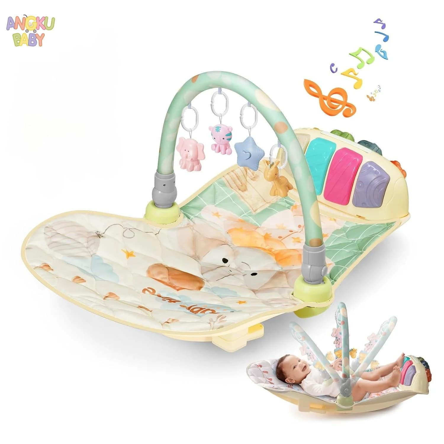 Chaise à bascule musicale pour bébé de 0 à 12 mois, avec jouets, chaise pivotante en forme d'œuf pou