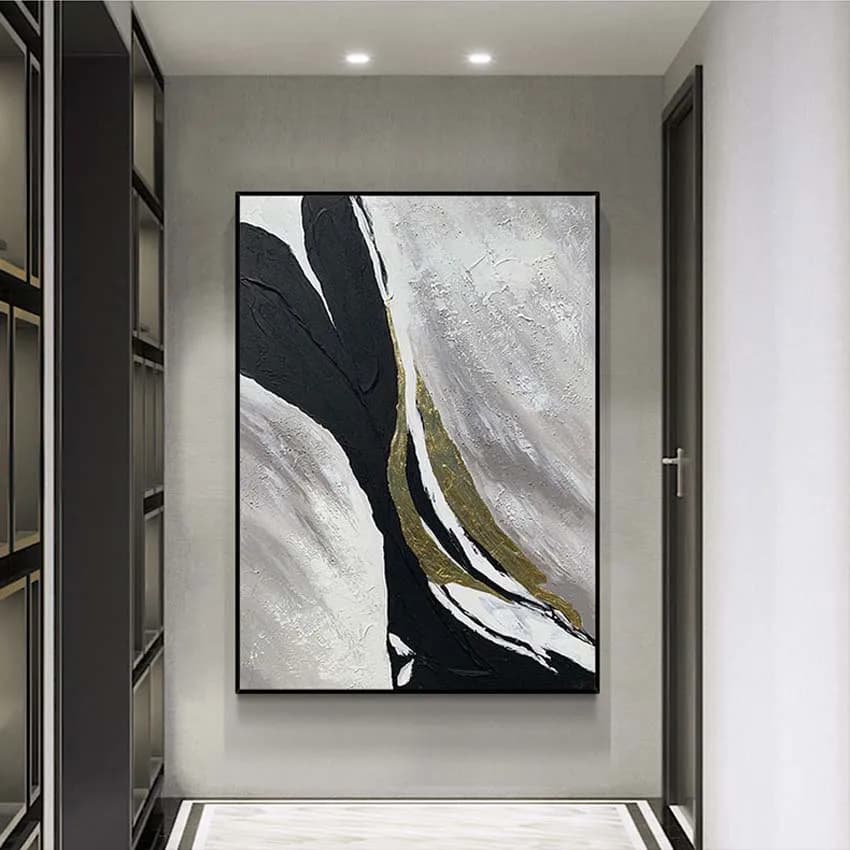 Toile murale décorative d'art abstrait, peinture à l'huile personnalisable faite à la main, pour sal