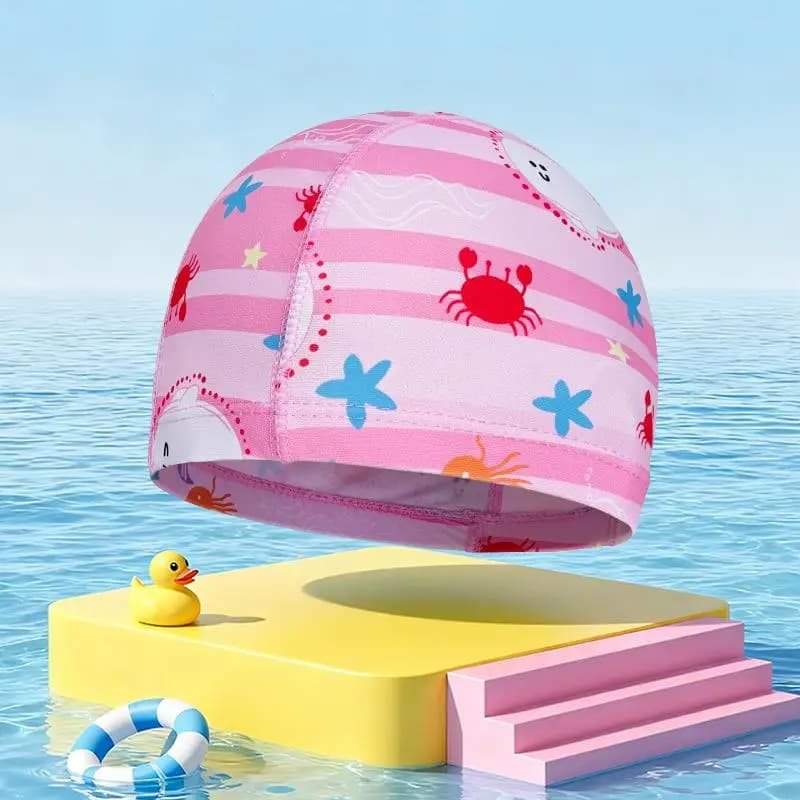 Bonnet de bain pour garçons, tissu doux, confortable et respirant, imprimés de dessins animés vibran