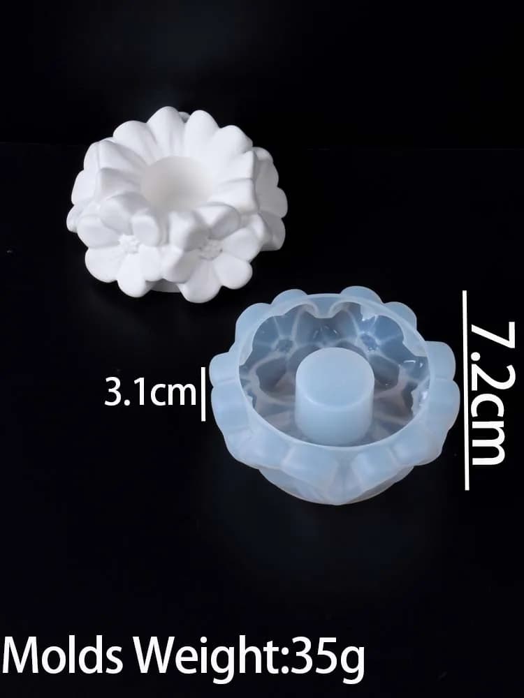 Moule en silicone pour bougeoir en forme de fleurs de cerisier et de roses, pour la fabrication arti
