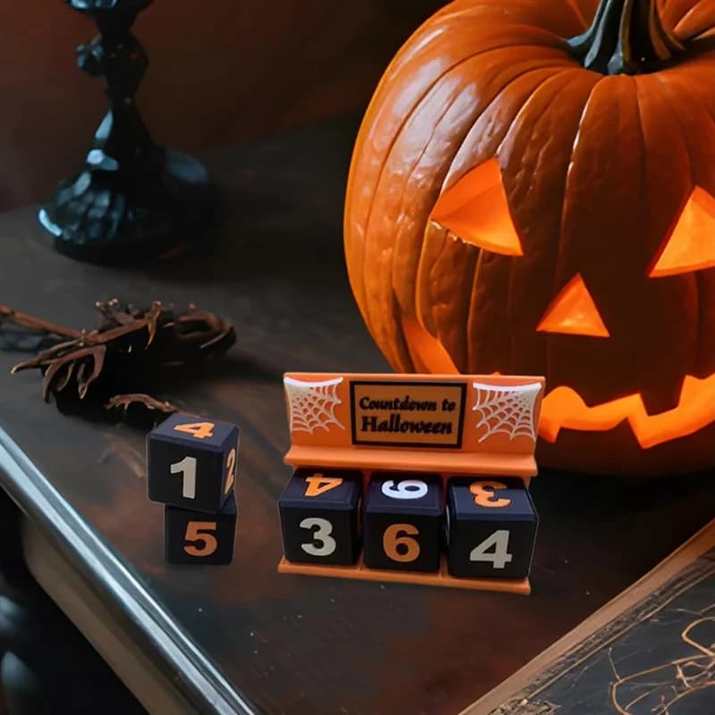 ABJI-pour intérieur maison fête Halloween compte à rebours décoration vacances table ornement décora