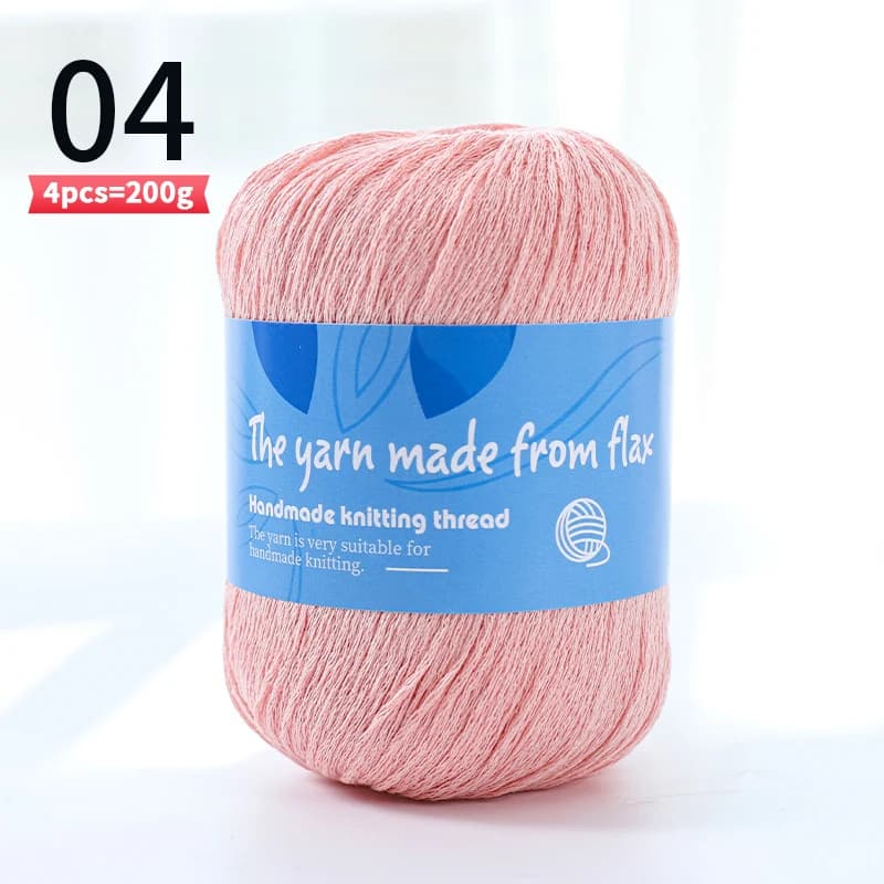 Fil de maille de lin mi-épais de haute qualité, fil de lin en plusieurs couleurs, matériaux de brico