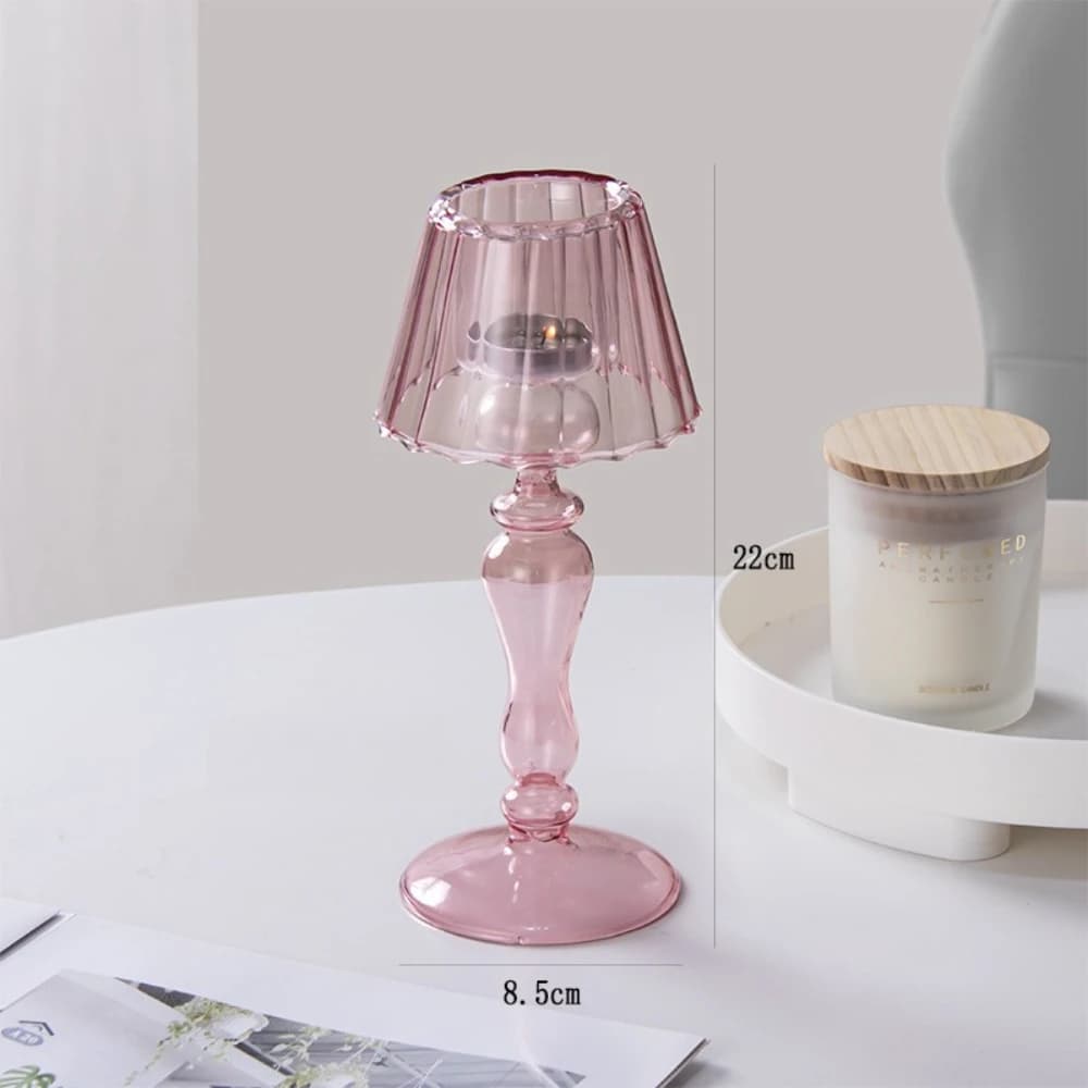 Bougeoir en verre en forme de lampe de bureau créative, bougeoir de dîner romantique européen pour m