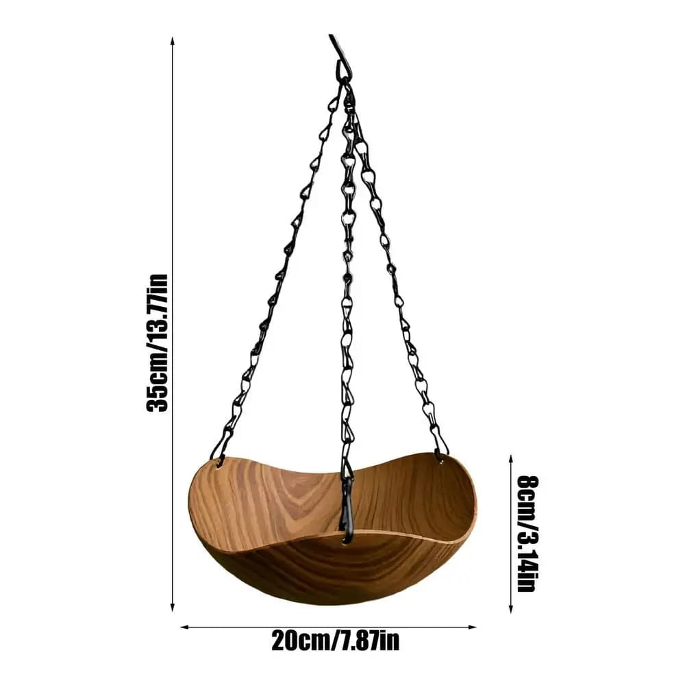 Bain d'oiseaux de jardin vintage décoratif en bois, bol d'eau et mangeoire pour oiseaux