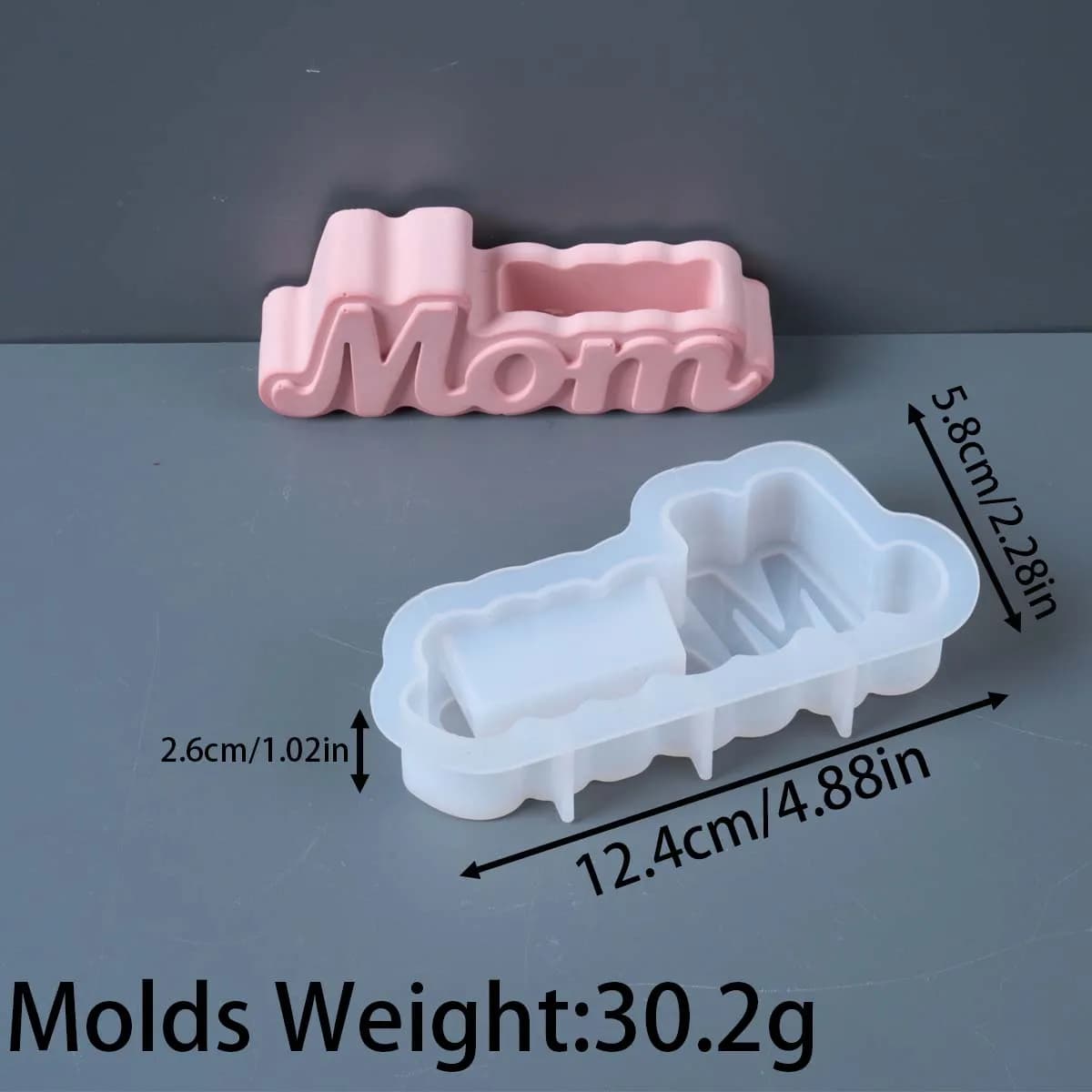 Moule en silicone en forme de vase pour lettres 'Maman', pour la fabrication artisanale de décoratio