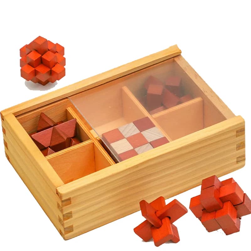 Ensemble de boîtes de puzzles Magic IQ Lu Ban Locks pour enfants et adultes, jeux de réflexion en bo