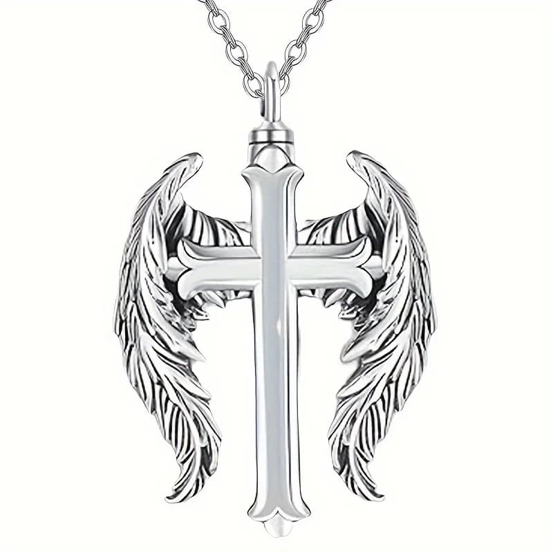Ailes croisées bijoux de crémation pour cendres collier d'urne collier commémoratif pour les cendres