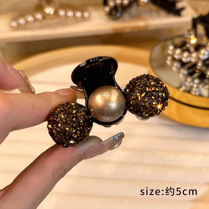 Pinces à cheveux en perles pour femmes, épingles à cheveux élégantes en strass, couvre-chef en forme