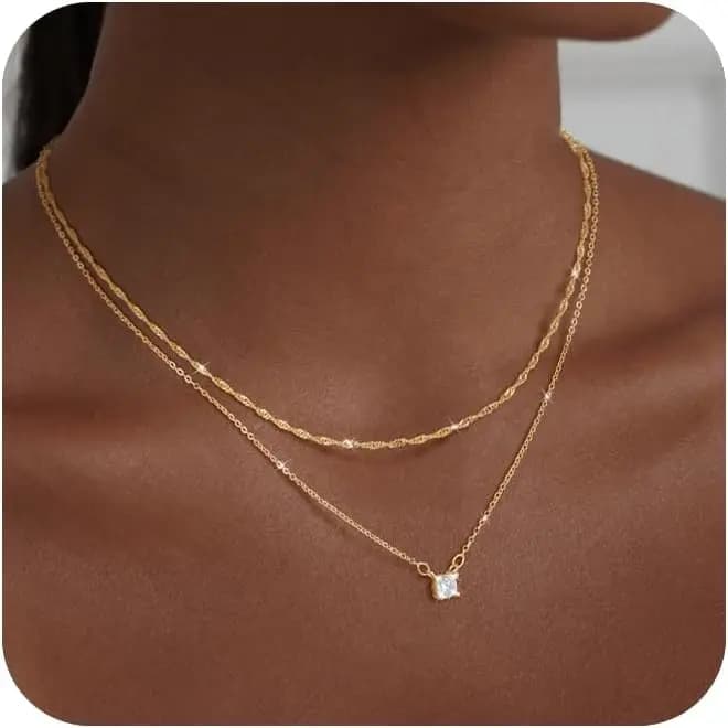 Collier étanche pour femmes, plaqué or/argent 14K, ras du cou en diamant, chaîne Simple et délicate