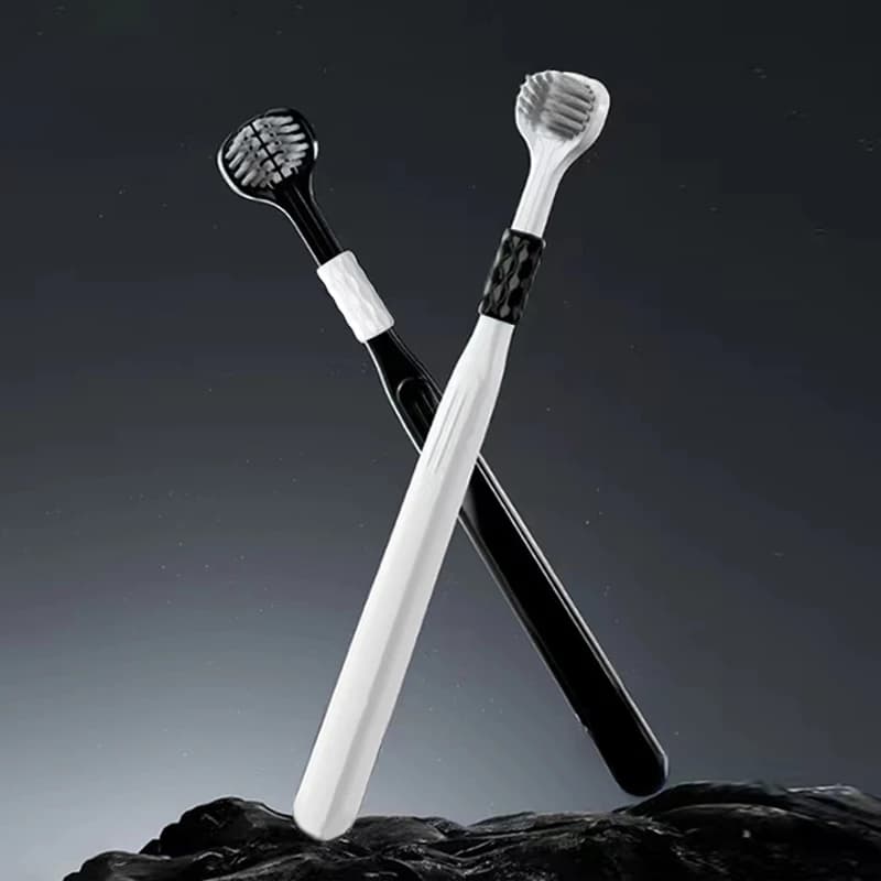 Brosse à dents à poils souples à trois côtés, 2 pièces, brosses de blanchiment des dents, nettoyage 