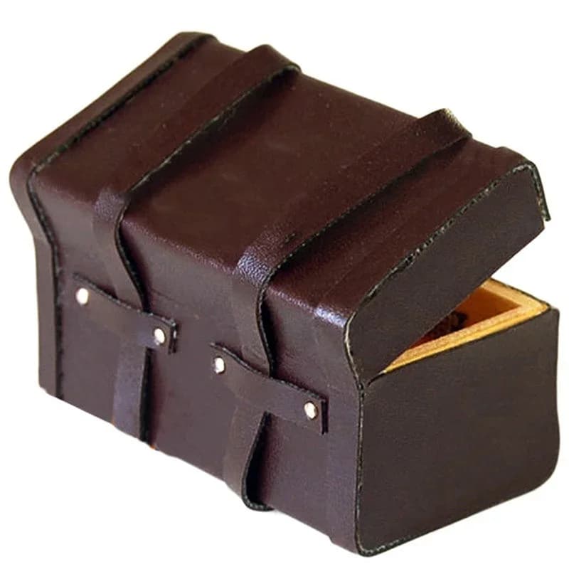 Valise miniature vintage en cuir et bois pour maison de poupée 1/12, mini boîte de rangement, access