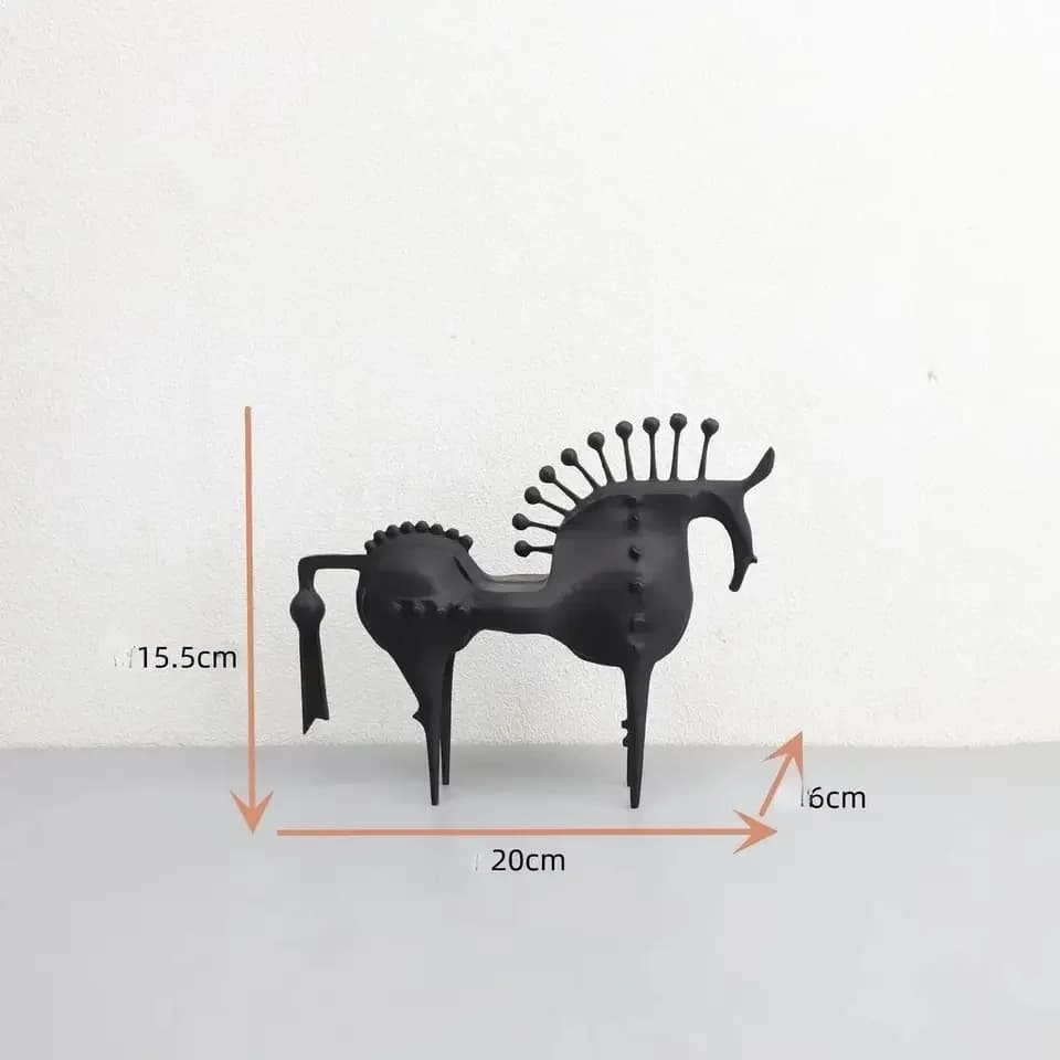 Décor Figurines Abstraction raifort cheval Figurine métal artisanat Miniatures Sculpture animale art