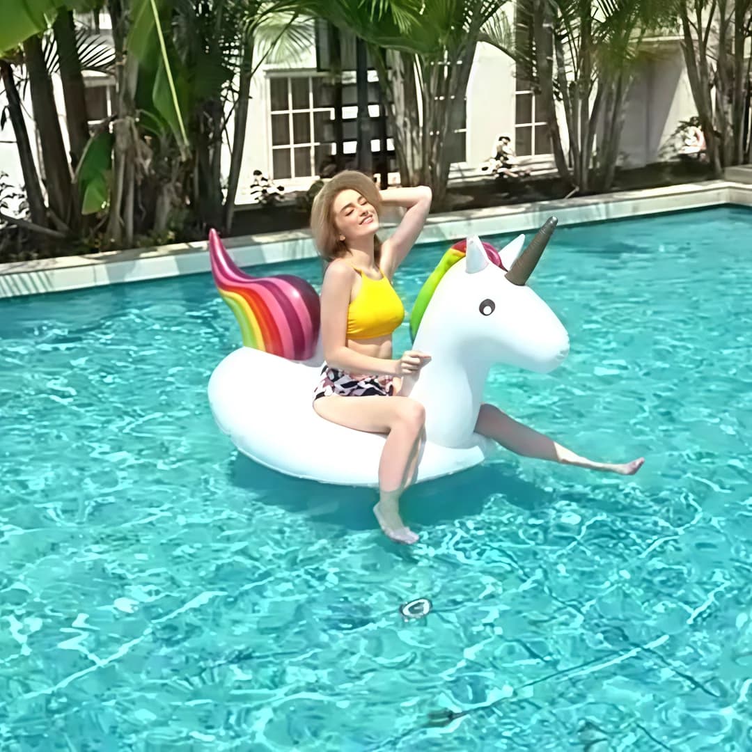 Bouée géante gonflable licorne en PVC épaissi pour adolescents et adultes – Idéale pour les fêtes aq
