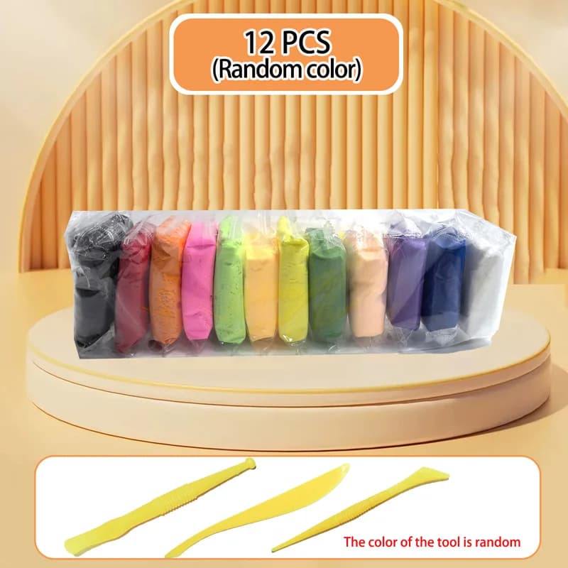 12/24/36 Color Clay Air-dried Clay Set Ultra Light Plastic Clay with Carving Tools DIY Crafts Toy Gi