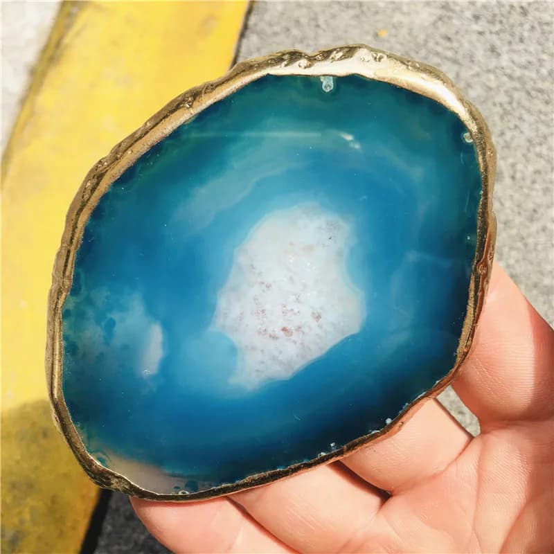 Spécimens minéraux en tranches bleues en cristal naturel pour la décoration de la maison