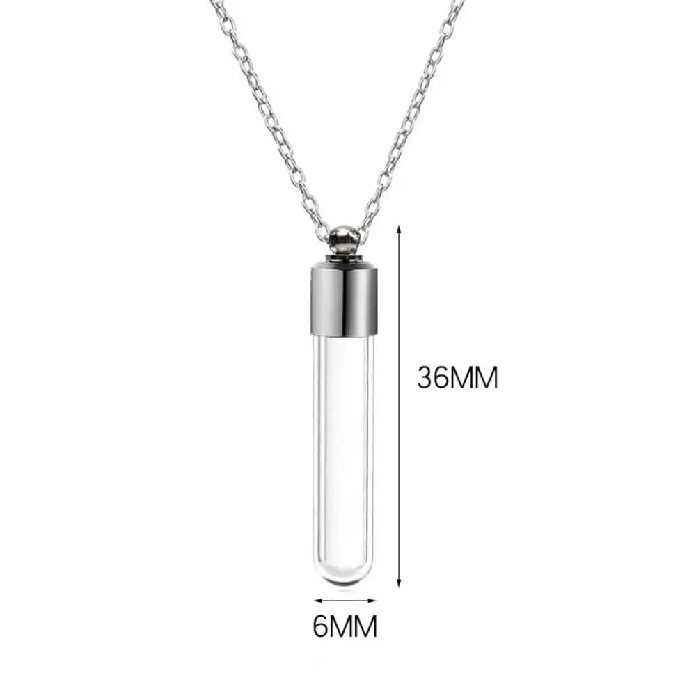 Pendentif de fiole de parfum en verre transparent, bouteille de souhait, bouteille de charme, collie