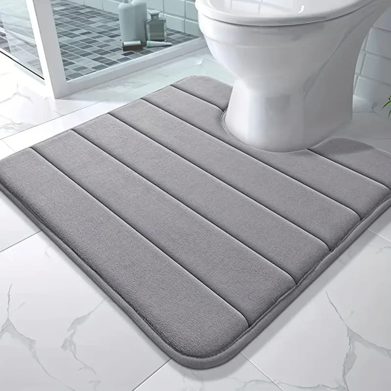 Tapis de toilette en mousse à mémoire de forme en forme de U, antidérapant, super absorbant, tapis d