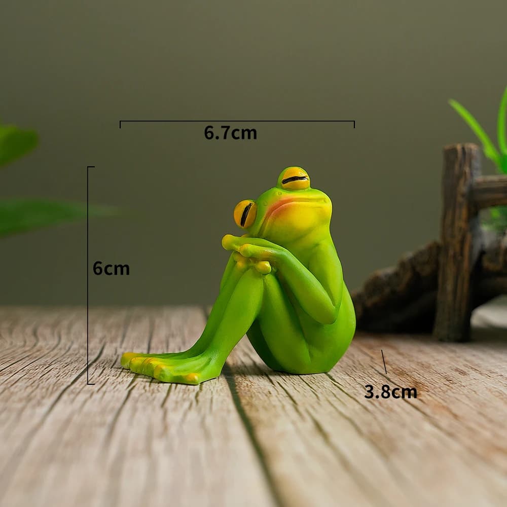 Figurines décoratives de grenouille en résine nordique, Statue d'animal drôle pour jardin, maison, b