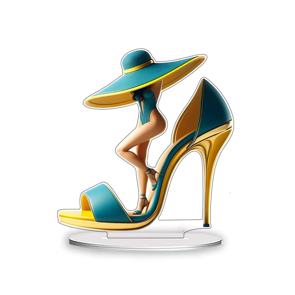 Belle chaussure à talons hauts de dessin animé, ornement créatif pour la maison, le salon, le bureau