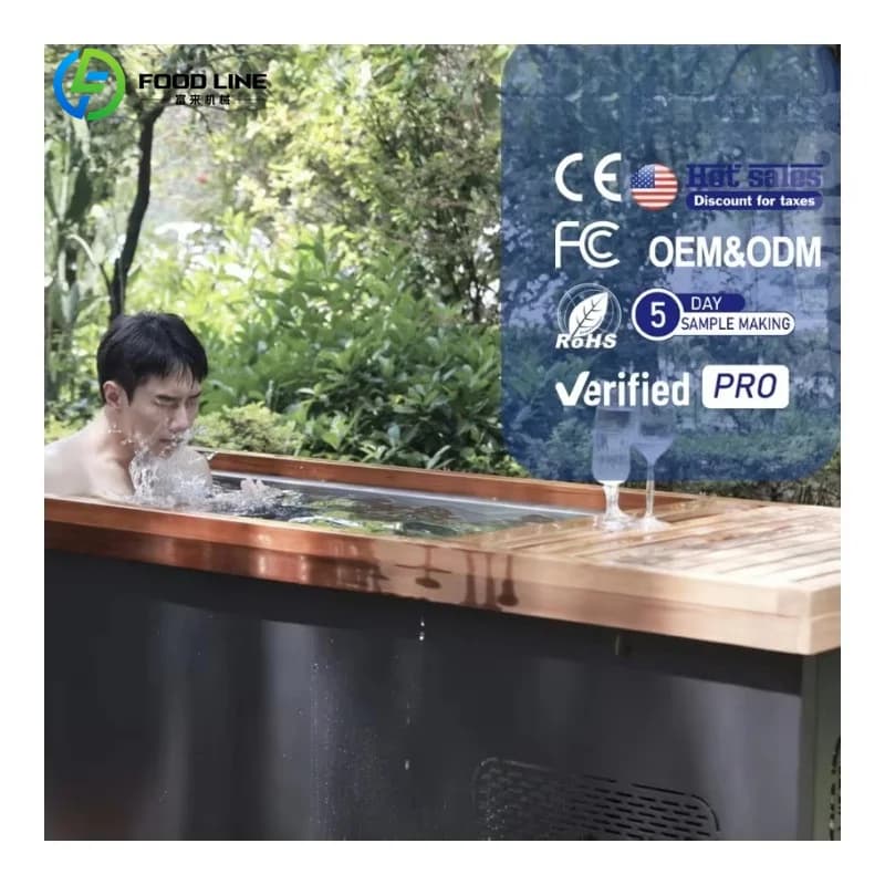 Baignoire de trempage à froid en bois de cèdre personnalisée, design moderne, installation facile, p