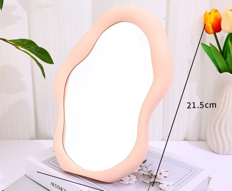 Affichage maquillage miroirs décoratifs cadre irrégulier esthétique coiffeuse miroir Portable asymét