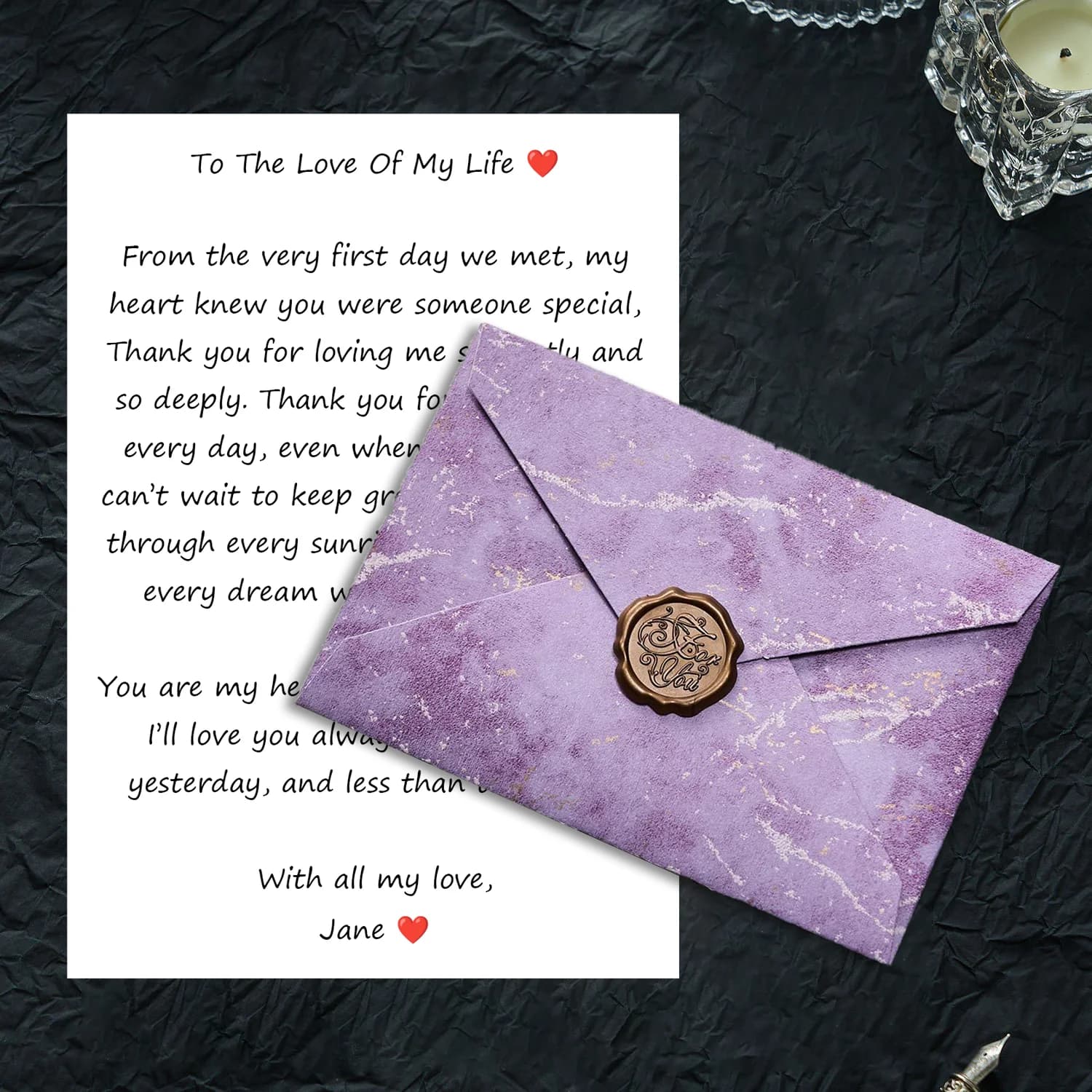 Lettres et enveloppes personnalisées pour la saint-valentin, lettres de bénédiction d'amis, impressi