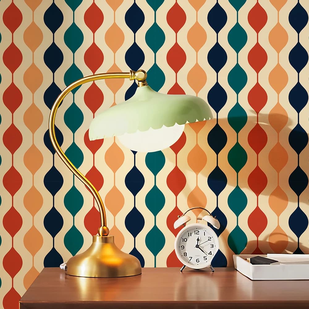 Rero Boho ligne ondulée PVC papier peint auto-adhésif étanche salle de bain cuisine décoration mural
