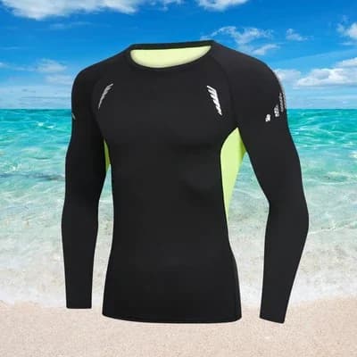 Ensemble de maillot de bain pour hommes, chemises à manches longues de protection solaire complète, 