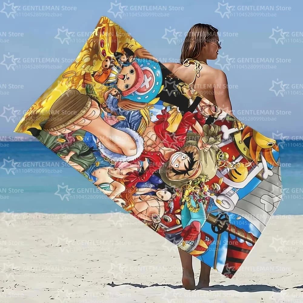 Serviette de bain grande taille One Piece Luffy Gear 5 pour salle de bain, sauna, soins personnels, 