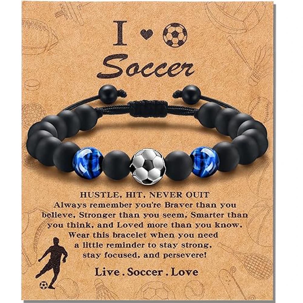 Bracelet de football cadeaux pour adolescents garçons-bracelet oeil de tigre cadeaux de santé pour f