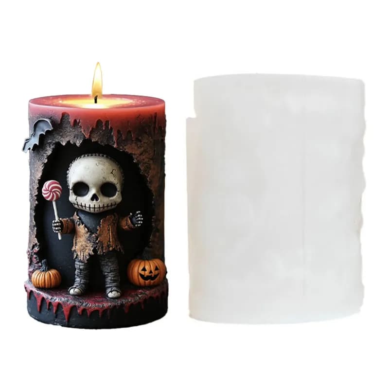 Un moule de bougie en silicone de crâne créatif d'Halloween, un style sombre exclusif! Style crâne m