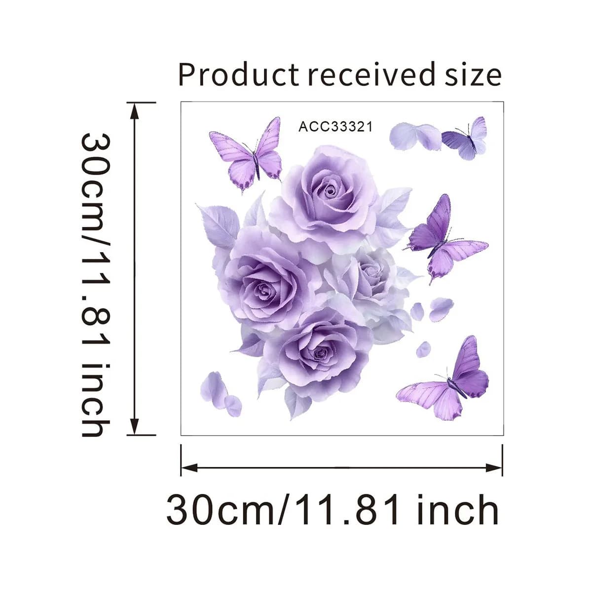 Autocollants de jacinthe de fleur violette, autocollants muraux imperméables pour salle de bains et